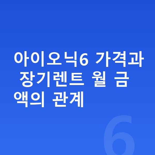 현대 아이오닉6 장기렌트 가격 아이오닉6 가격과 장기렌트 월 금액의 관계