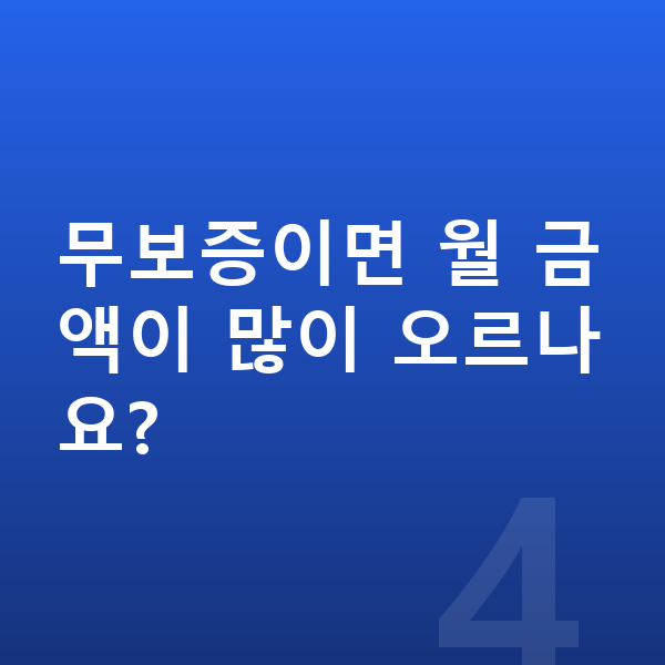 현대 아이오닉6 장기렌트 보증금 무보증이면 월 금액이 많이 오르나요?
