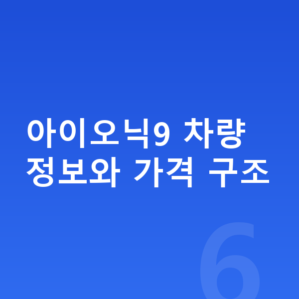 현대 아이오닉9 가격 아이오닉9 차량 정보와 가격 구조