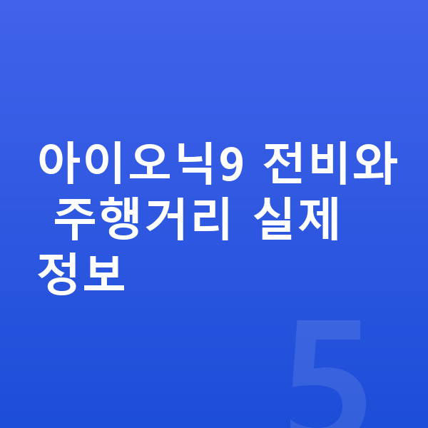 현대 아이오닉9 연비 아이오닉9 전비와 주행거리 실제 정보
