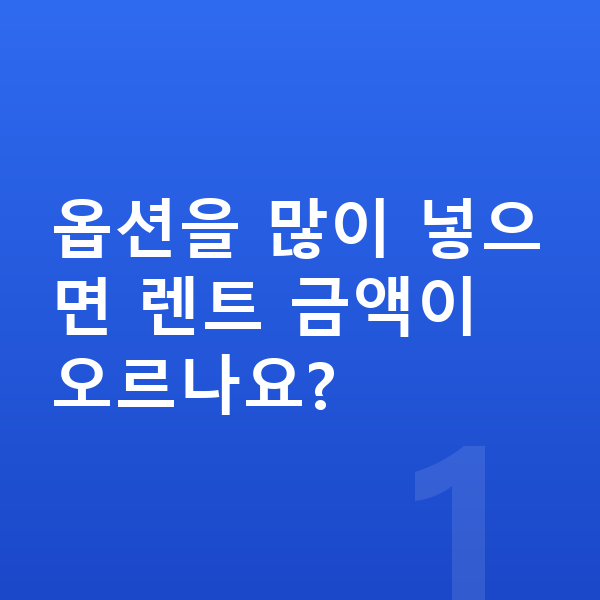 현대 아이오닉9 옵션 옵션을 많이 넣으면 렌트 금액이 오르나요?
