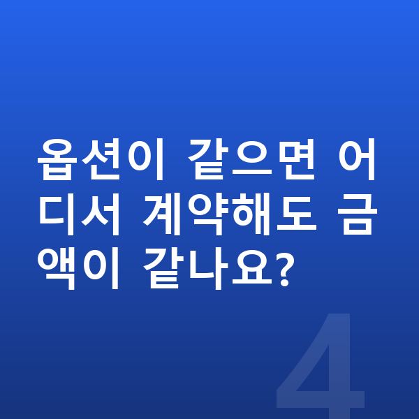 현대 캐스퍼 옵션 옵션이 같으면 어디서 계약해도 금액이 같나요?