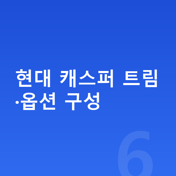 현대 캐스퍼 옵션 현대 캐스퍼 트림·옵션 구성