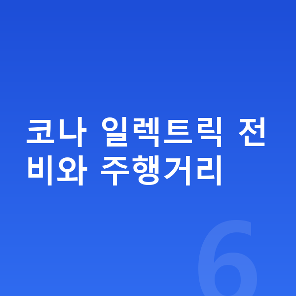 현대 코나 일렉트릭 연비 코나 일렉트릭 전비와 주행거리