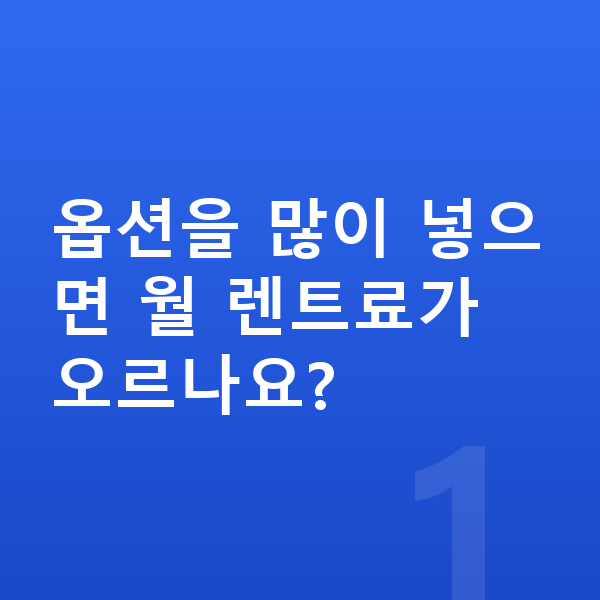 현대 코나 일렉트릭 옵션 옵션을 많이 넣으면 월 렌트료가 오르나요?