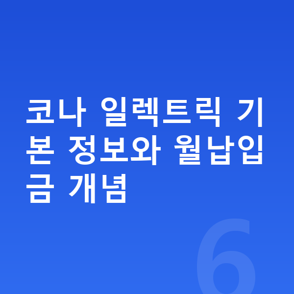 현대 코나 일렉트릭 장기렌트 월납입금 코나 일렉트릭 기본 정보와 월납입금 개념
