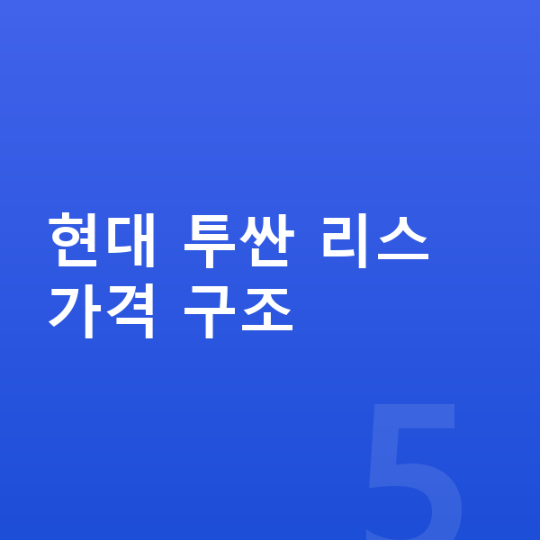 현대 투싼 리스 가격 현대 투싼 리스 가격 구조