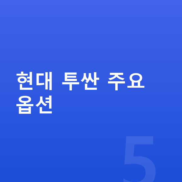 현대 투싼 옵션 현대 투싼 주요 옵션
