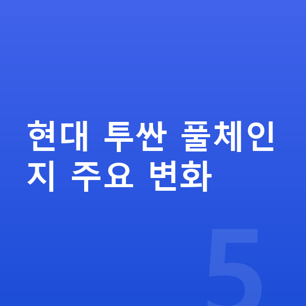 현대 투싼 풀체인지 현대 투싼 풀체인지 주요 변화