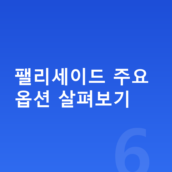 현대 팰리세이드 옵션 팰리세이드 주요 옵션 살펴보기