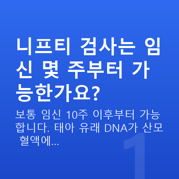 임신 10주차 니프티검사 니프티 검사는 임신 몇 주부터 가능한가요?