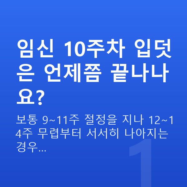 임신 10주차 입덧 임신 10주차 입덧은 언제쯤 끝나나요?