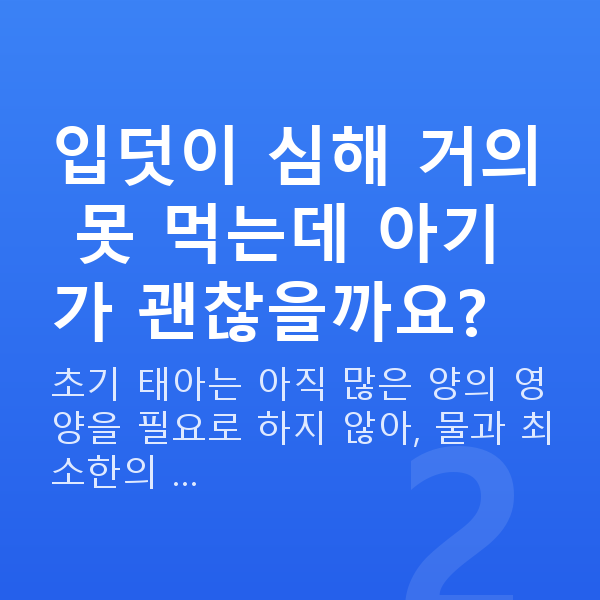 임신 10주차 입덧 입덧이 심해 거의 못 먹는데 아기가 괜찮을까요?