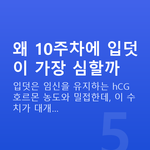 임신 10주차 입덧 왜 10주차에 입덧이 가장 심할까
