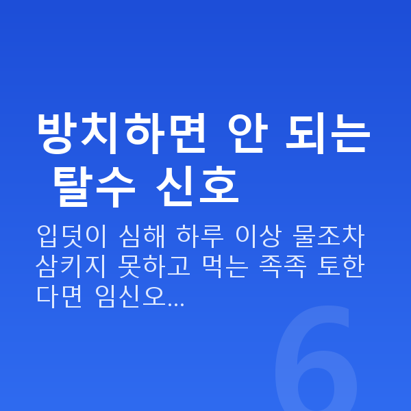 임신 10주차 입덧 방치하면 안 되는 탈수 신호