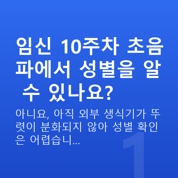 임신 10주차 초음파 임신 10주차 초음파에서 성별을 알 수 있나요?