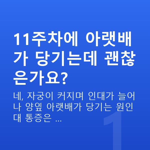 임신 11주차 배통증 11주차에 아랫배가 당기는데 괜찮은가요?