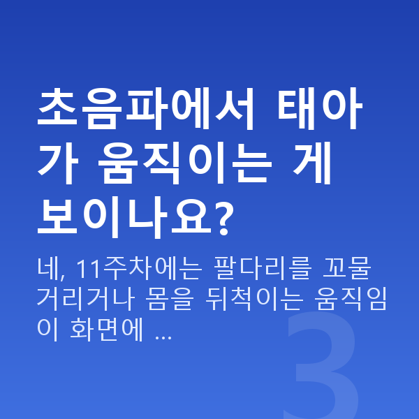 임신 11주차 초음파 초음파에서 태아가 움직이는 게 보이나요?