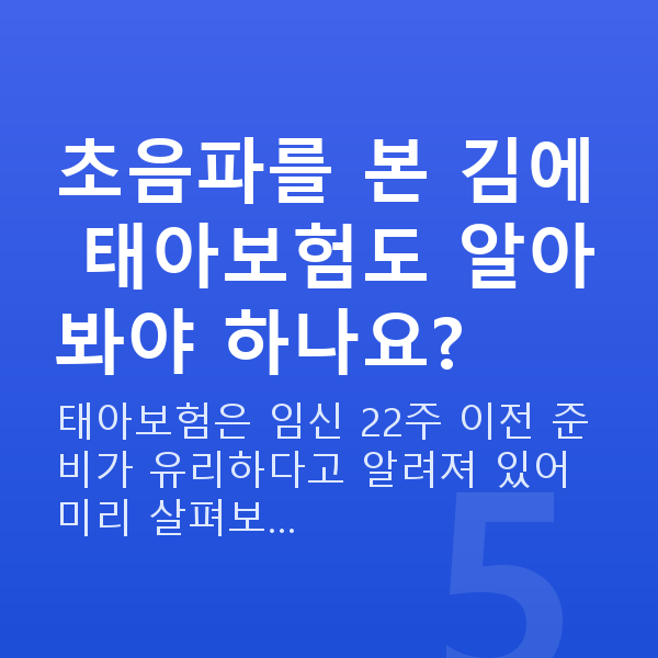 임신 11주차 초음파 초음파를 본 김에 태아보험도 알아봐야 하나요?