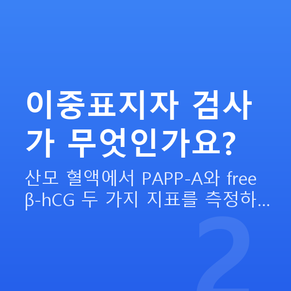 임신 12주차 기형아검사 이중표지자 검사가 무엇인가요?