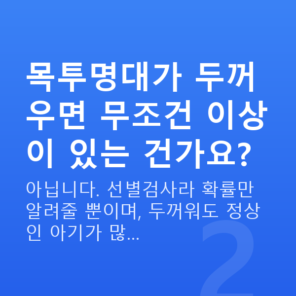 임신 12주차 목투명대 목투명대가 두꺼우면 무조건 이상이 있는 건가요?