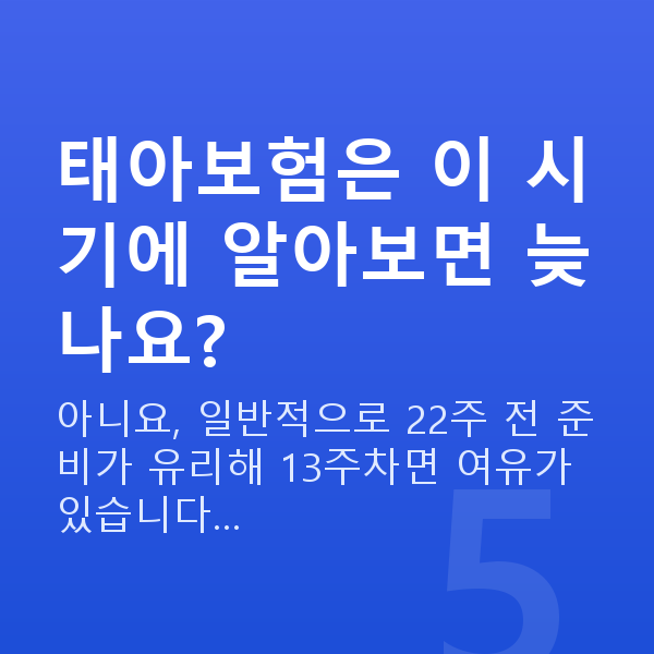 임신 13주차 증상 태아보험은 이 시기에 알아보면 늦나요?