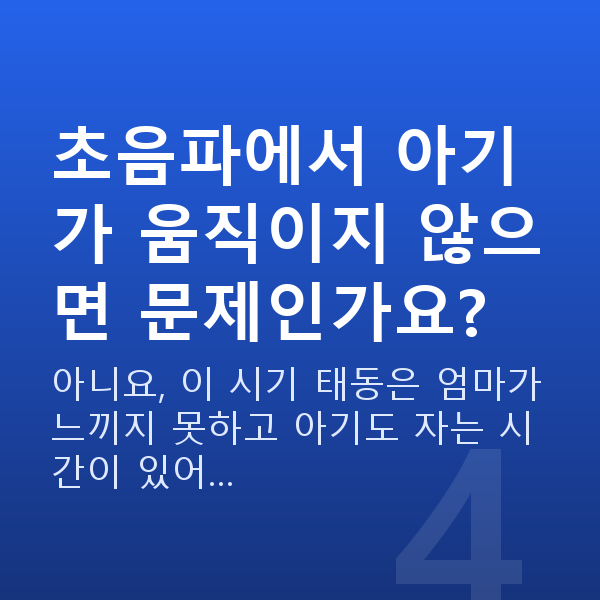 임신 13주차 초음파 초음파에서 아기가 움직이지 않으면 문제인가요?