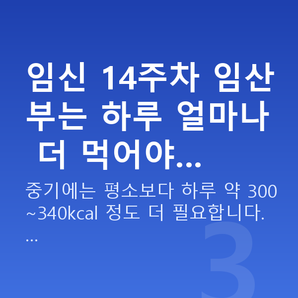 임신 14주차 몸무게 임신 14주차 임산부는 하루 얼마나 더 먹어야…