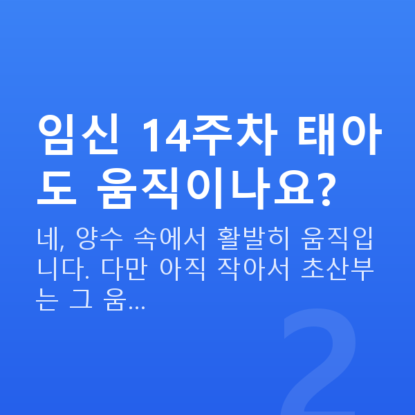 임신 14주차 태아 크기 임신 14주차 태아도 움직이나요?
