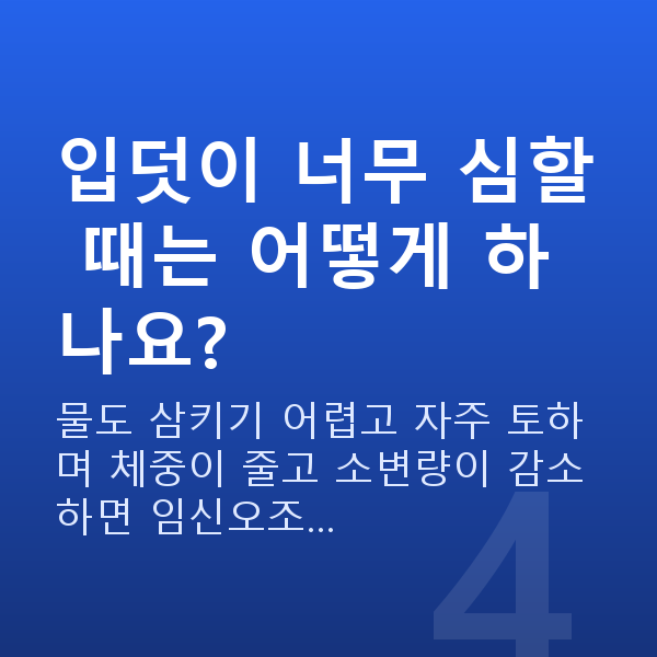 임신 15주차 입덧 입덧이 너무 심할 때는 어떻게 하나요?