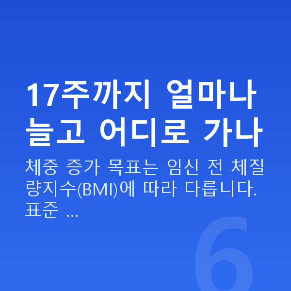 임신 17주차 몸무게 17주까지 얼마나 늘고 어디로 가나