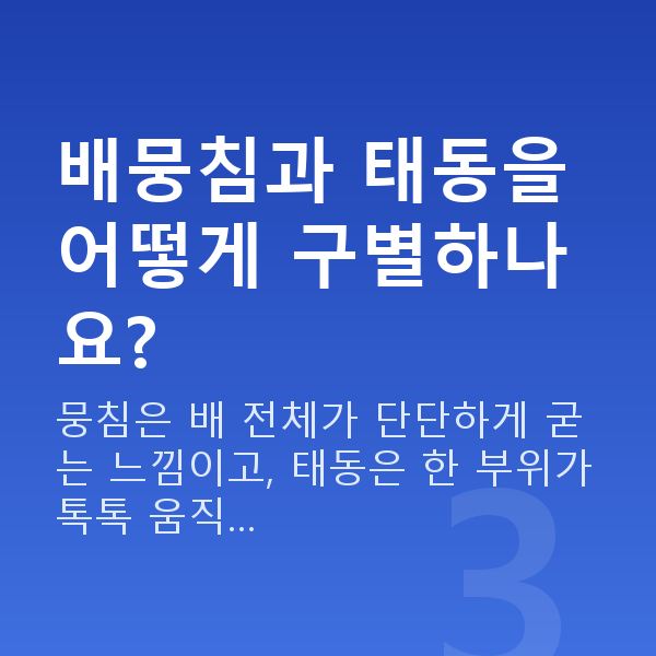 임신 17주차 배뭉침 배뭉침과 태동을 어떻게 구별하나요?