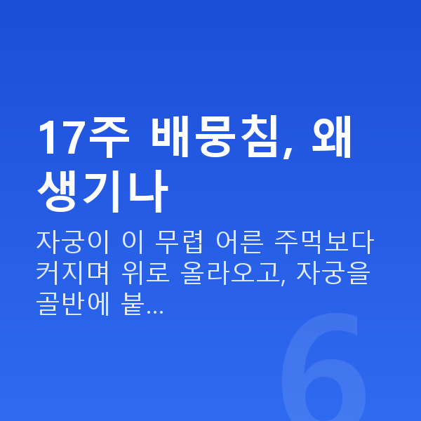 임신 17주차 배뭉침 17주 배뭉침, 왜 생기나
