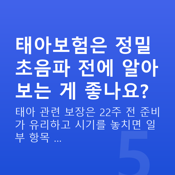 임신 17주차 초음파 태아보험은 정밀초음파 전에 알아보는 게 좋나요?