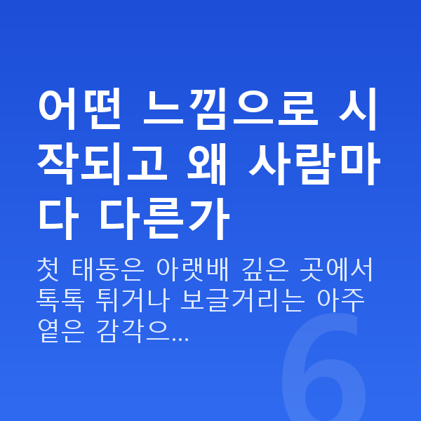 임신 18주차 태동 어떤 느낌으로 시작되고 왜 사람마다 다른가
