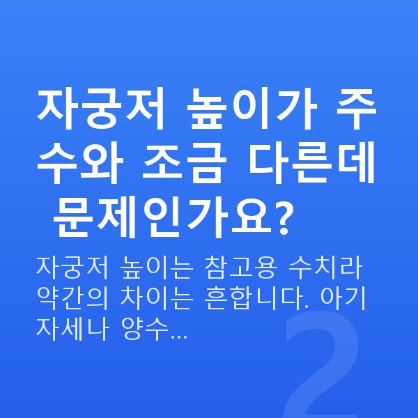 임신 19주차 배 크기 자궁저 높이가 주수와 조금 다른데 문제인가요?