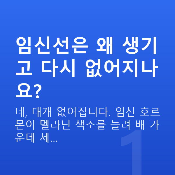 임신 19주차 증상 임신선은 왜 생기고 다시 없어지나요?