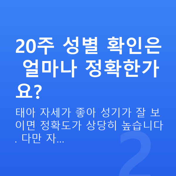임신 20주차 성별 20주 성별 확인은 얼마나 정확한가요?