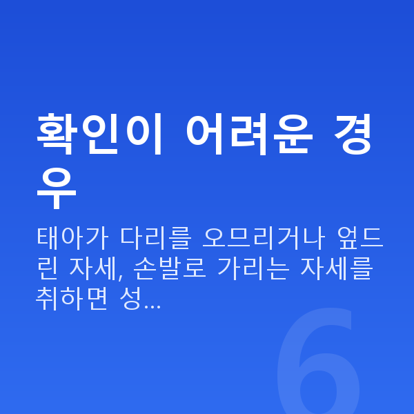 임신 20주차 성별 확인이 어려운 경우