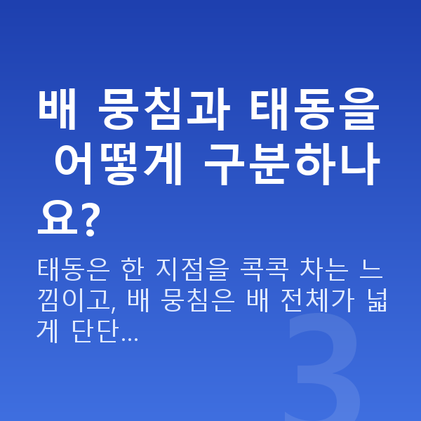 임신 21주차 배뭉침 배 뭉침과 태동을 어떻게 구분하나요?