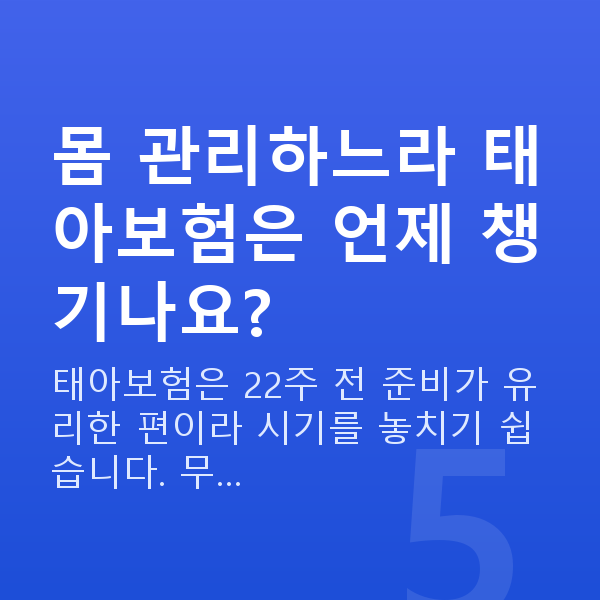 임신 22주차 몸무게 몸 관리하느라 태아보험은 언제 챙기나요?