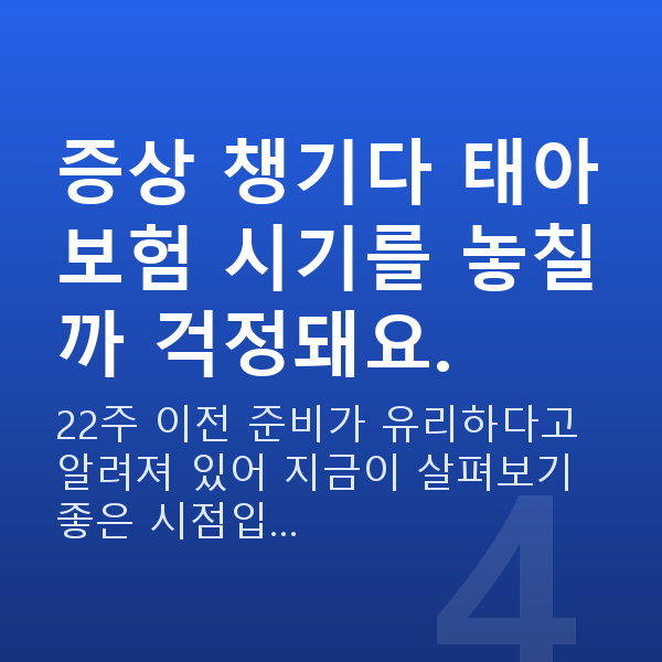 임신 22주차 증상 증상 챙기다 태아보험 시기를 놓칠까 걱정돼요.