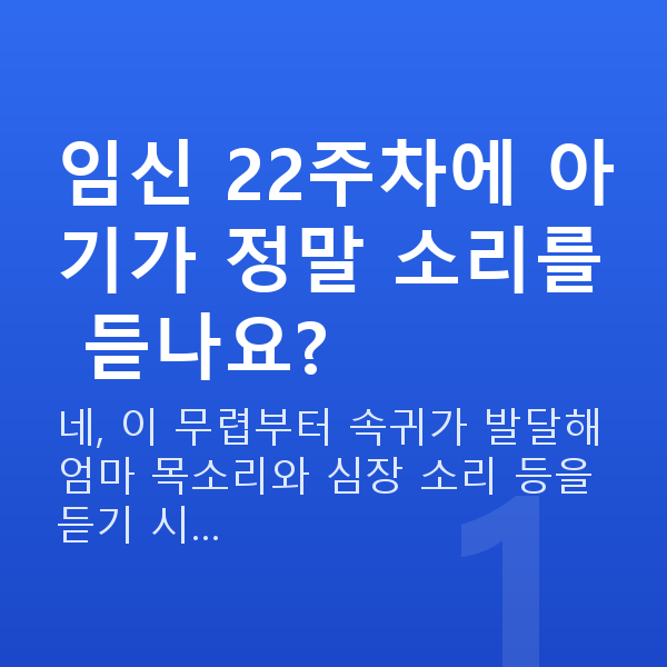 임신 22주차 태교 임신 22주차에 아기가 정말 소리를 듣나요?