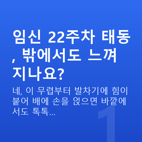 임신 22주차 태동 임신 22주차 태동, 밖에서도 느껴지나요?