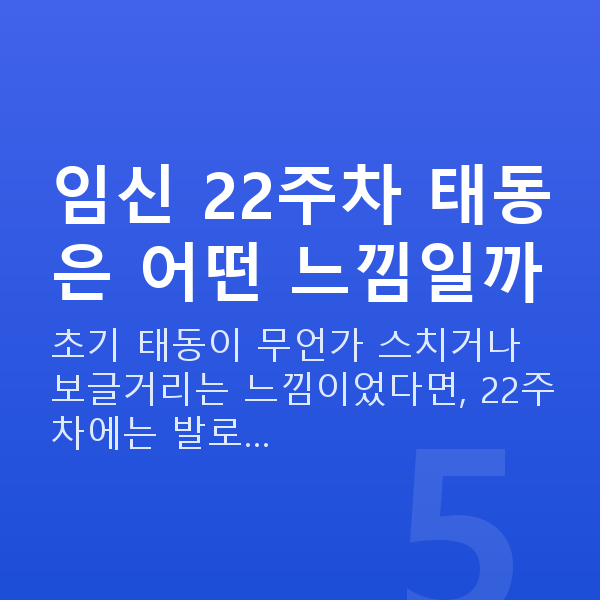 임신 22주차 태동 임신 22주차 태동은 어떤 느낌일까