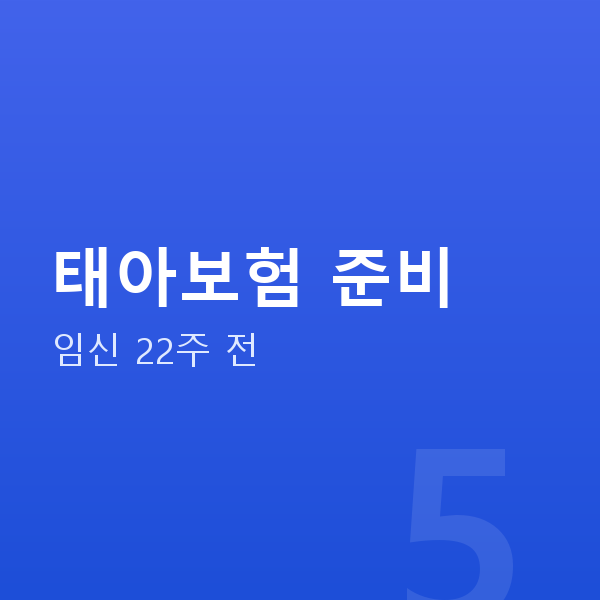임신 5주차 태아보험 준비