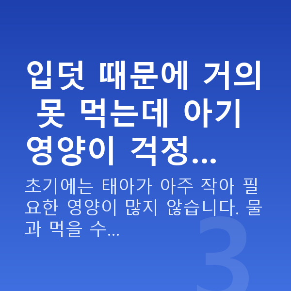 임신 5주차 입덧 입덧 때문에 거의 못 먹는데 아기 영양이 걱정…