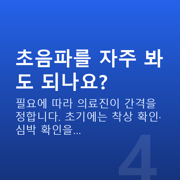 임신 5주차 초음파 초음파를 자주 봐도 되나요?