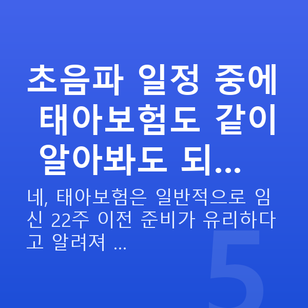 임신 6주차 초음파 초음파 일정 중에 태아보험도 같이 알아봐도 되…