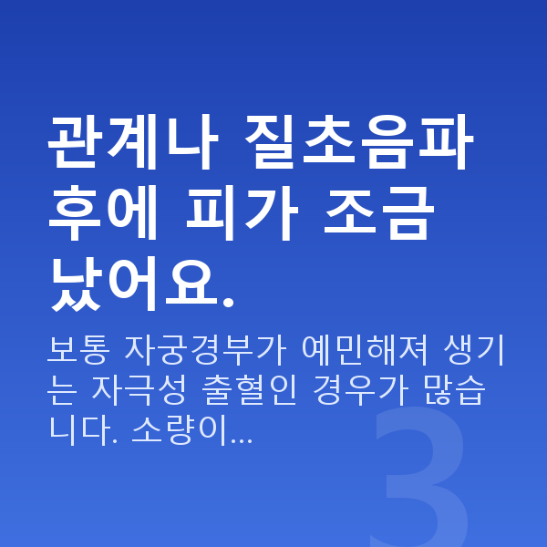 임신 6주차 출혈 관계나 질초음파 후에 피가 조금 났어요.